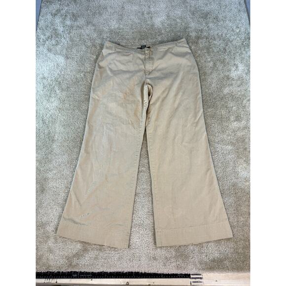 Abercrombie & Fitch Womens Wide Leg Khaki Pants Size 14 34x30 D255